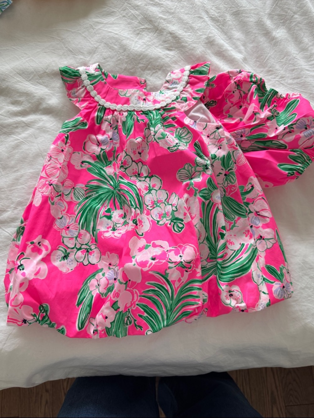 NWT Lily Pulitzer Hot Pink Floral Baby Dress with Matching Bloomers